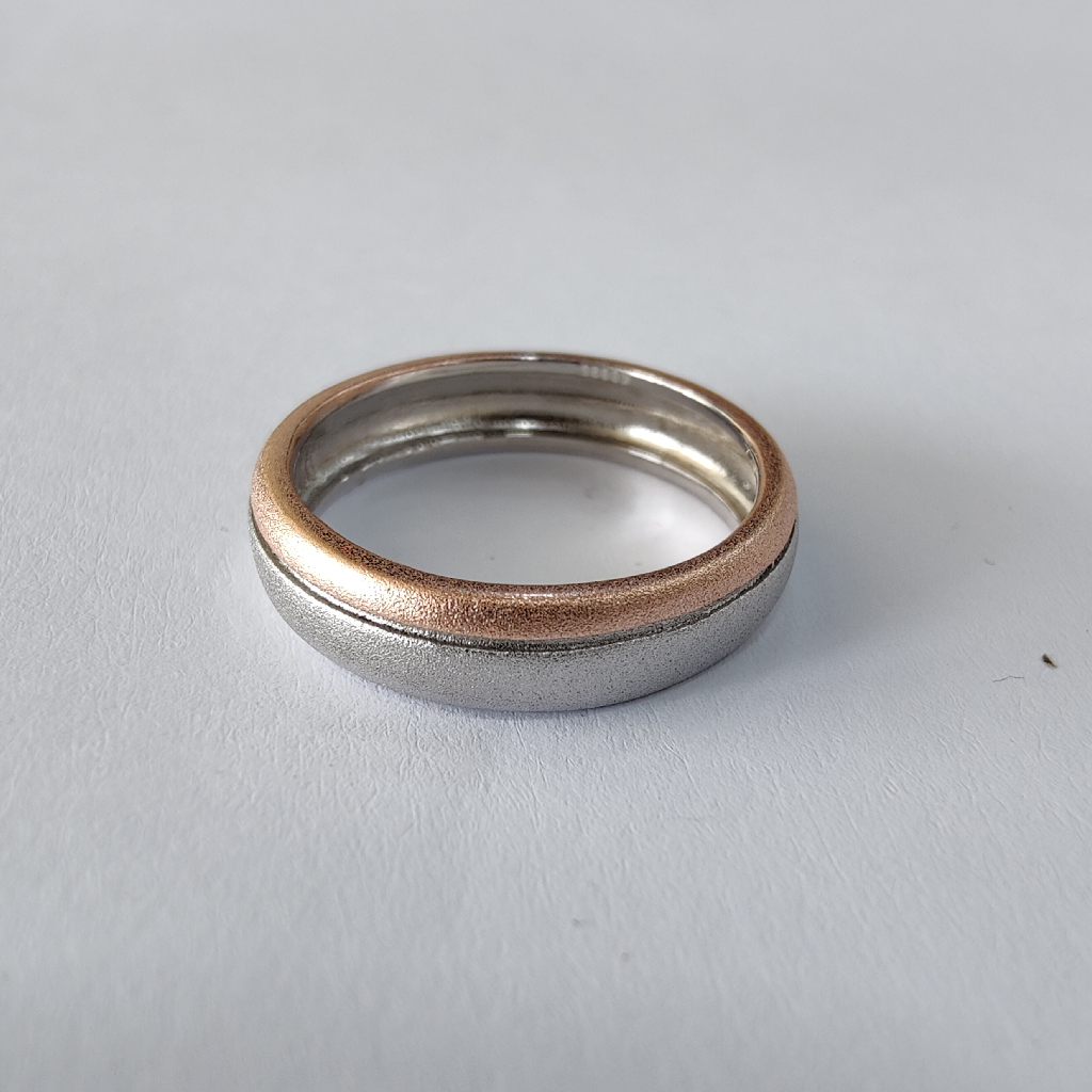 925 sterling silver rose gold consept ladies and gents ring