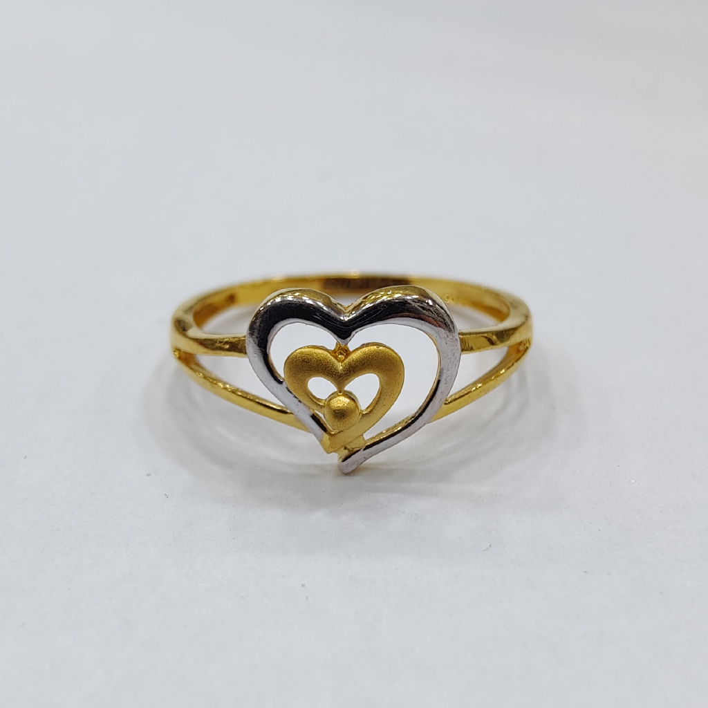 22k gold layering heart shape ring