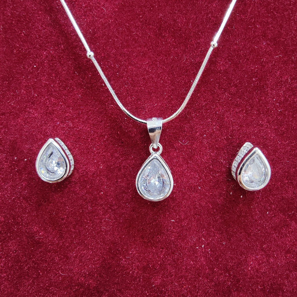 925 silver lamp shape chain pendant set
