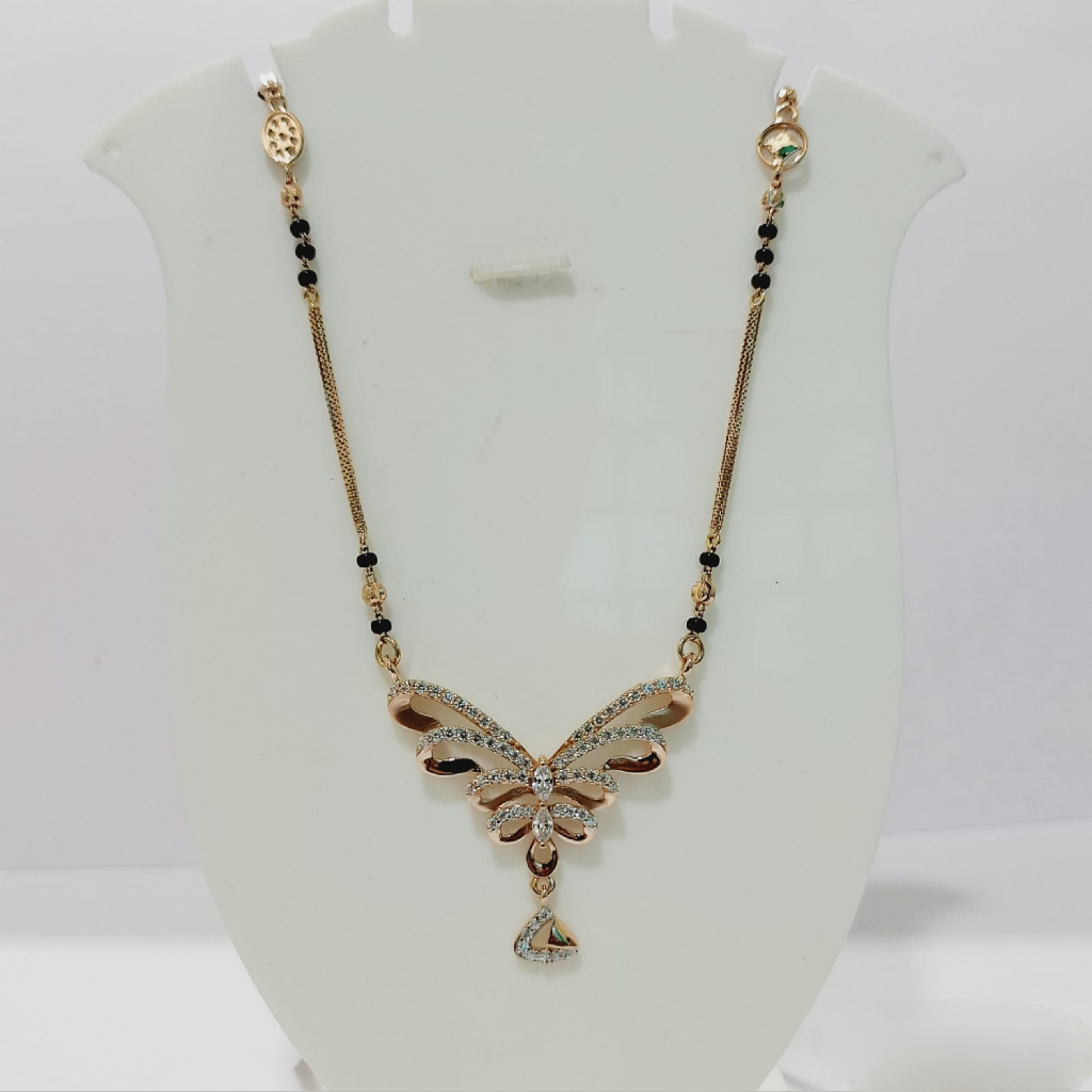 18k gold rose gold CZ mangalsutra