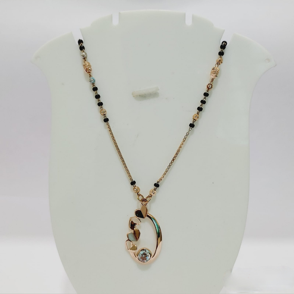 18k gold single line rose gold mangalsutra