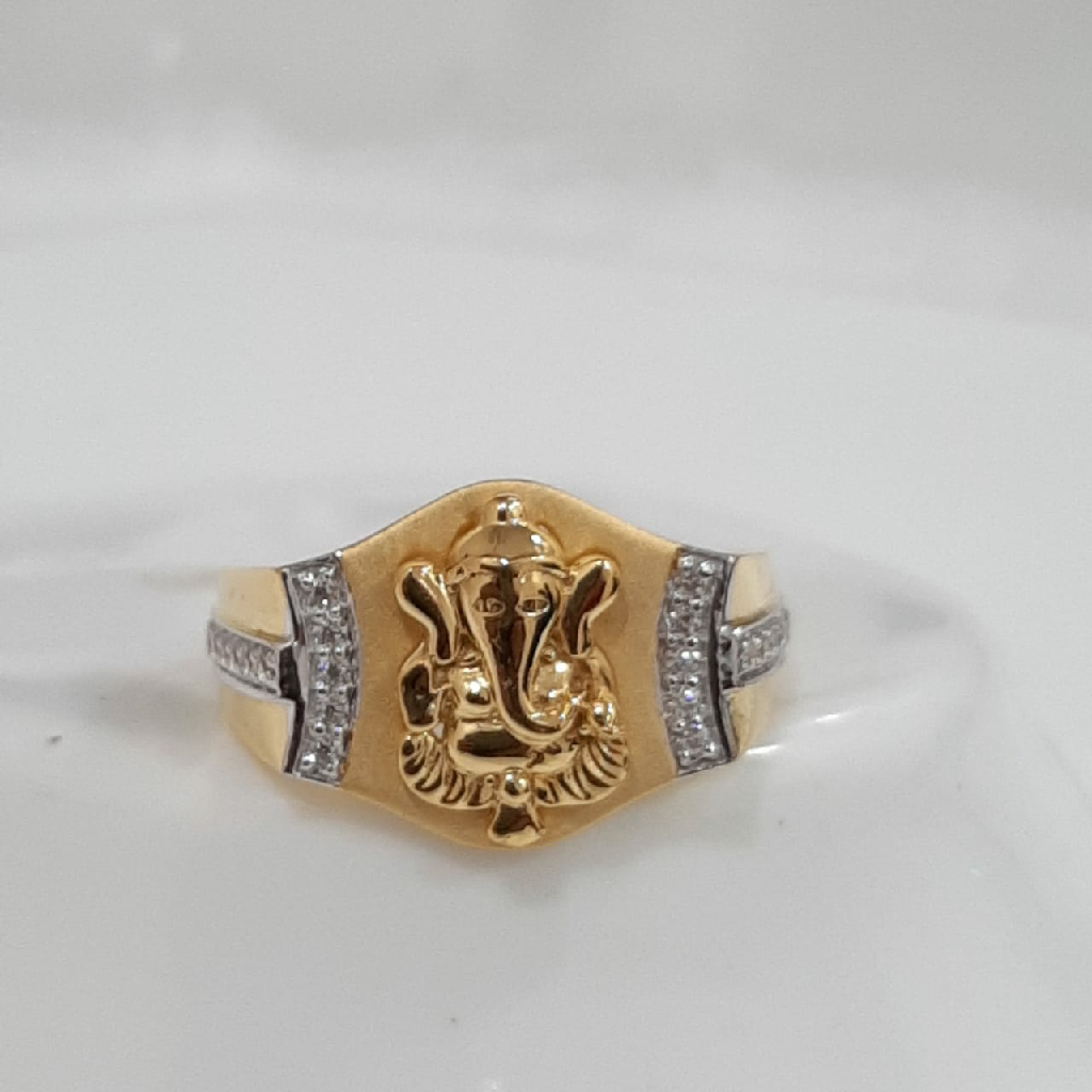 22k gold ganpati gents ring