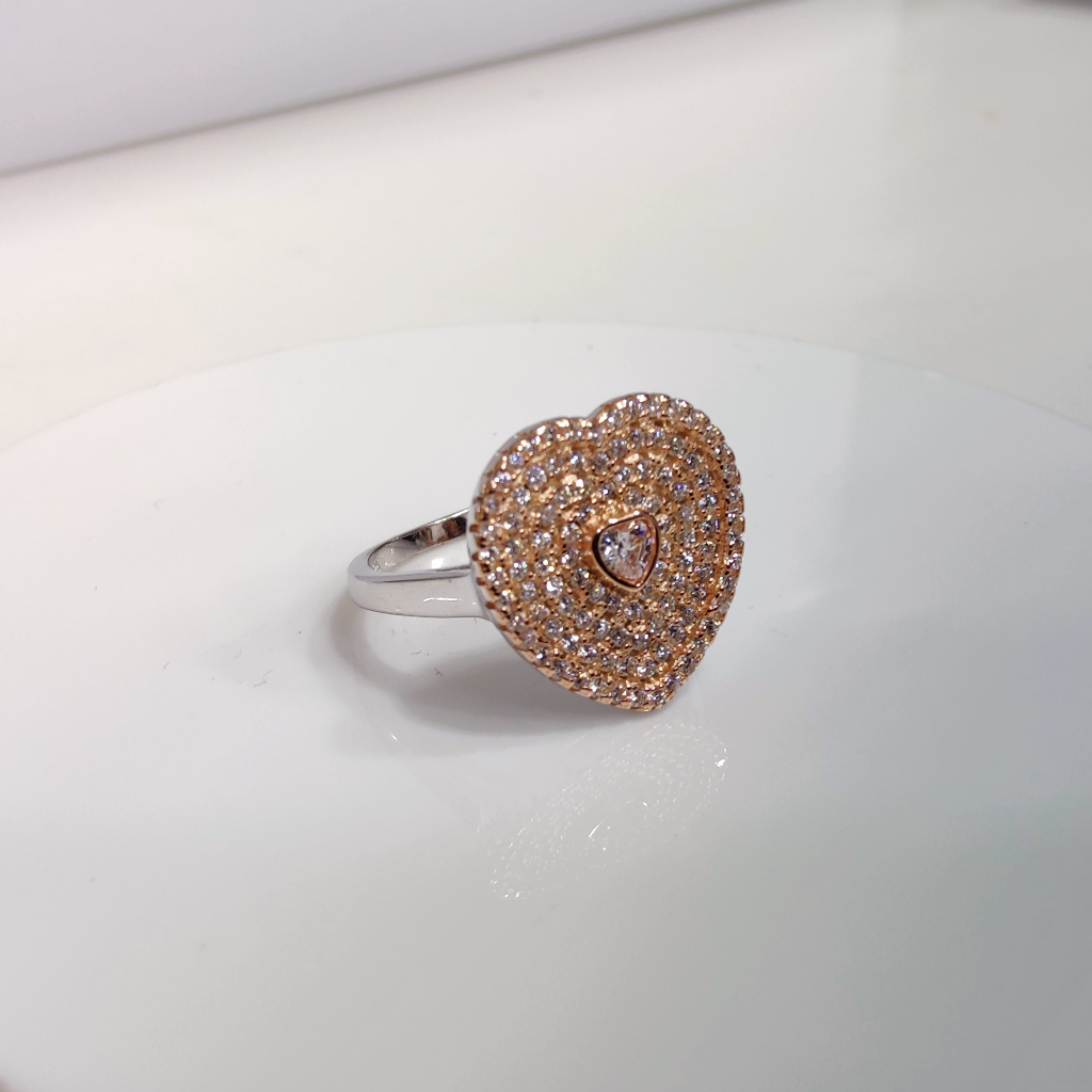 925 silver heart shape ladies ring