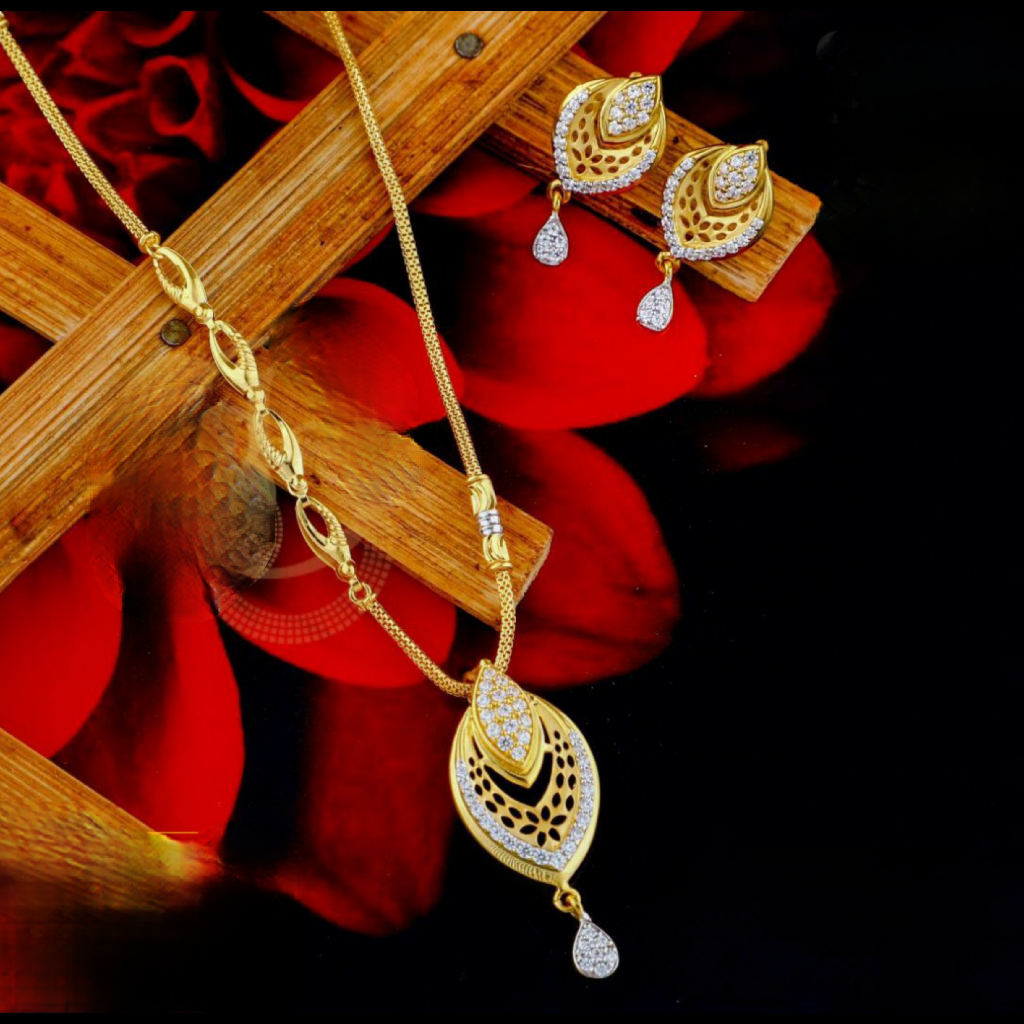 22k gold cz diamond Necklace set