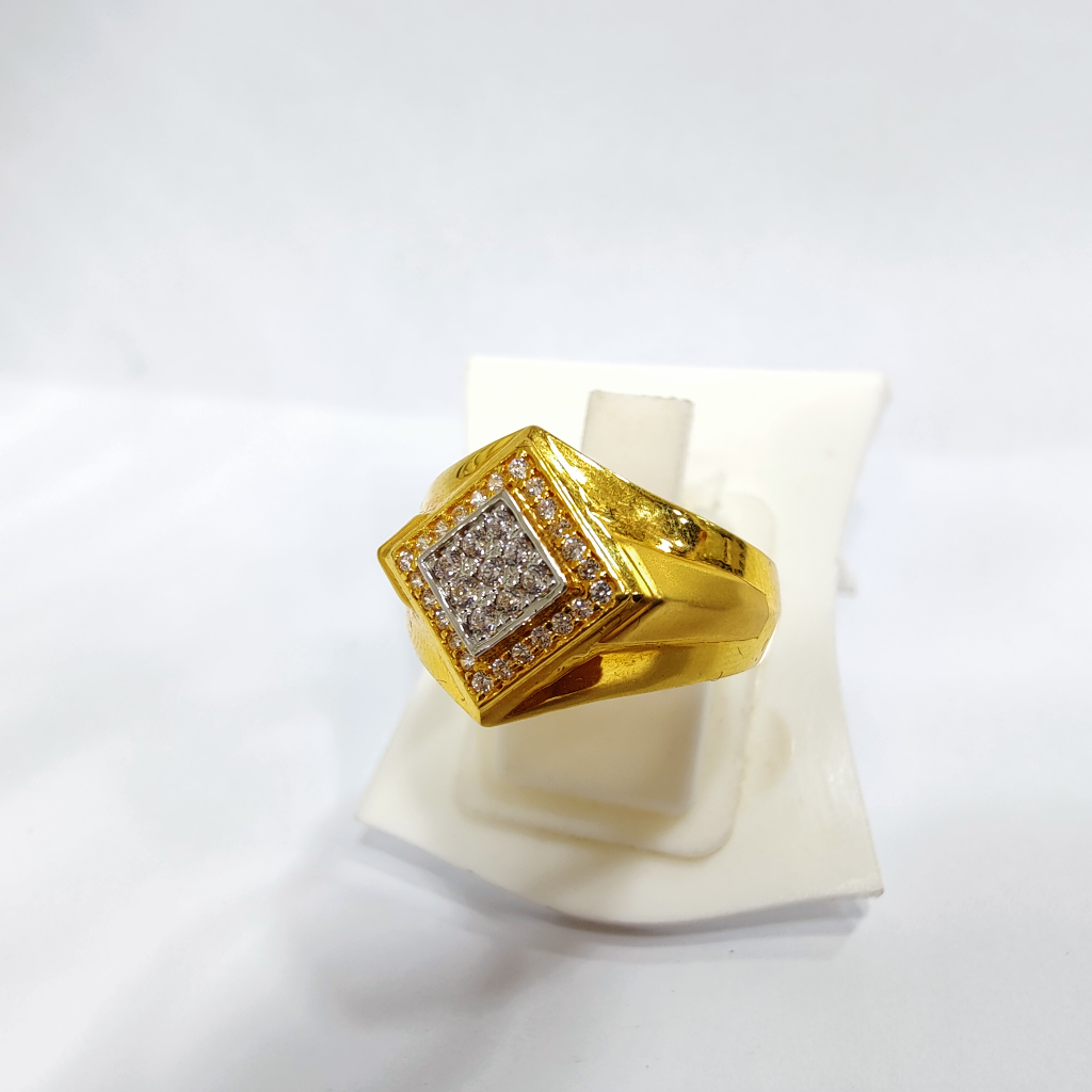 916 Gold Diamond Shape Ring For Men