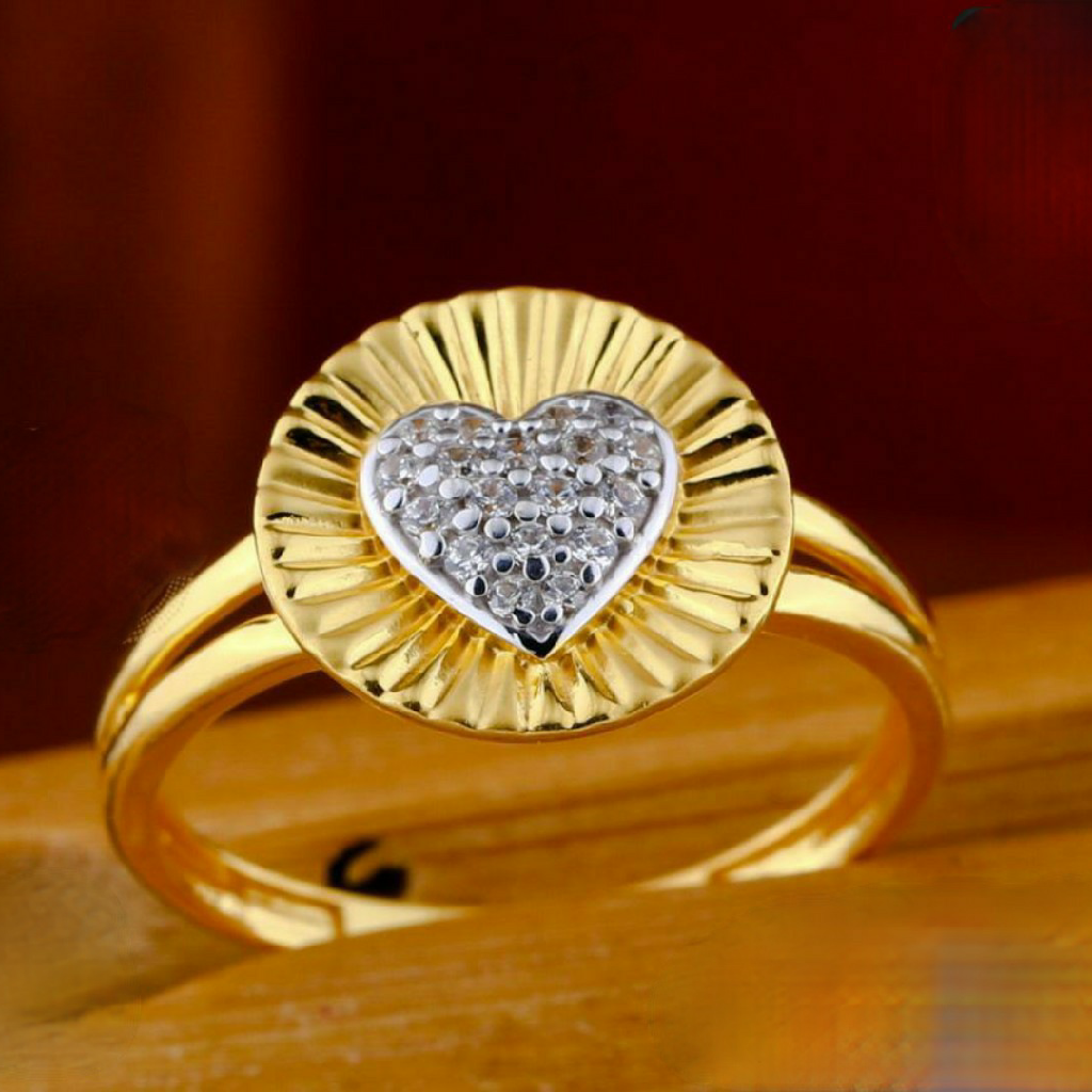 22k gold heart design ladies ring