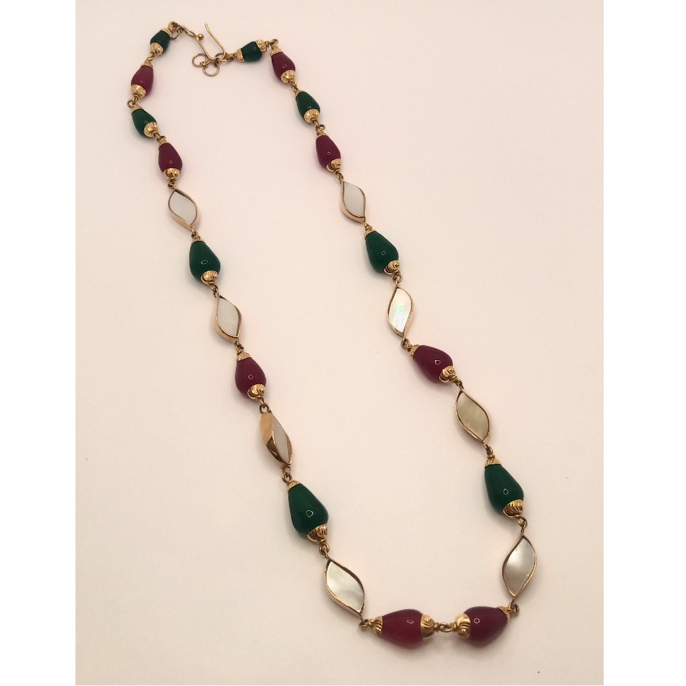 18k gold anique colorful stone mala