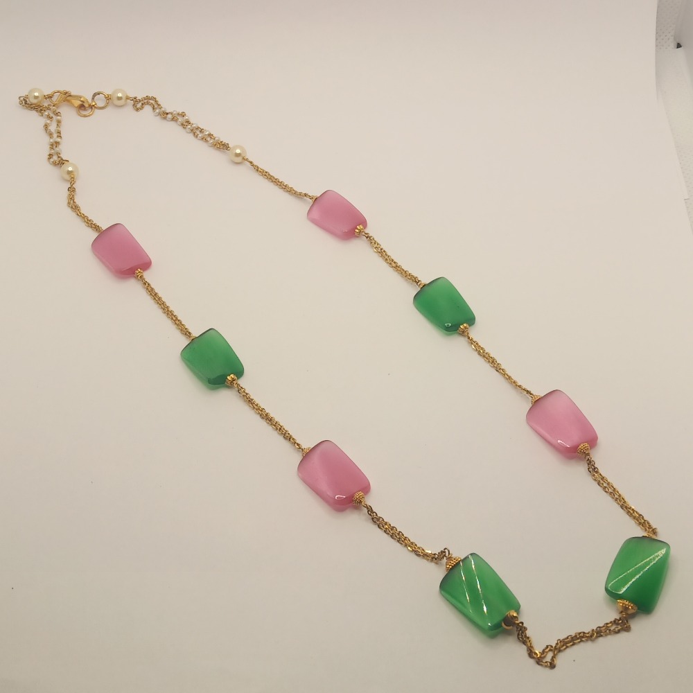 916 gold fancy colorful stone mala