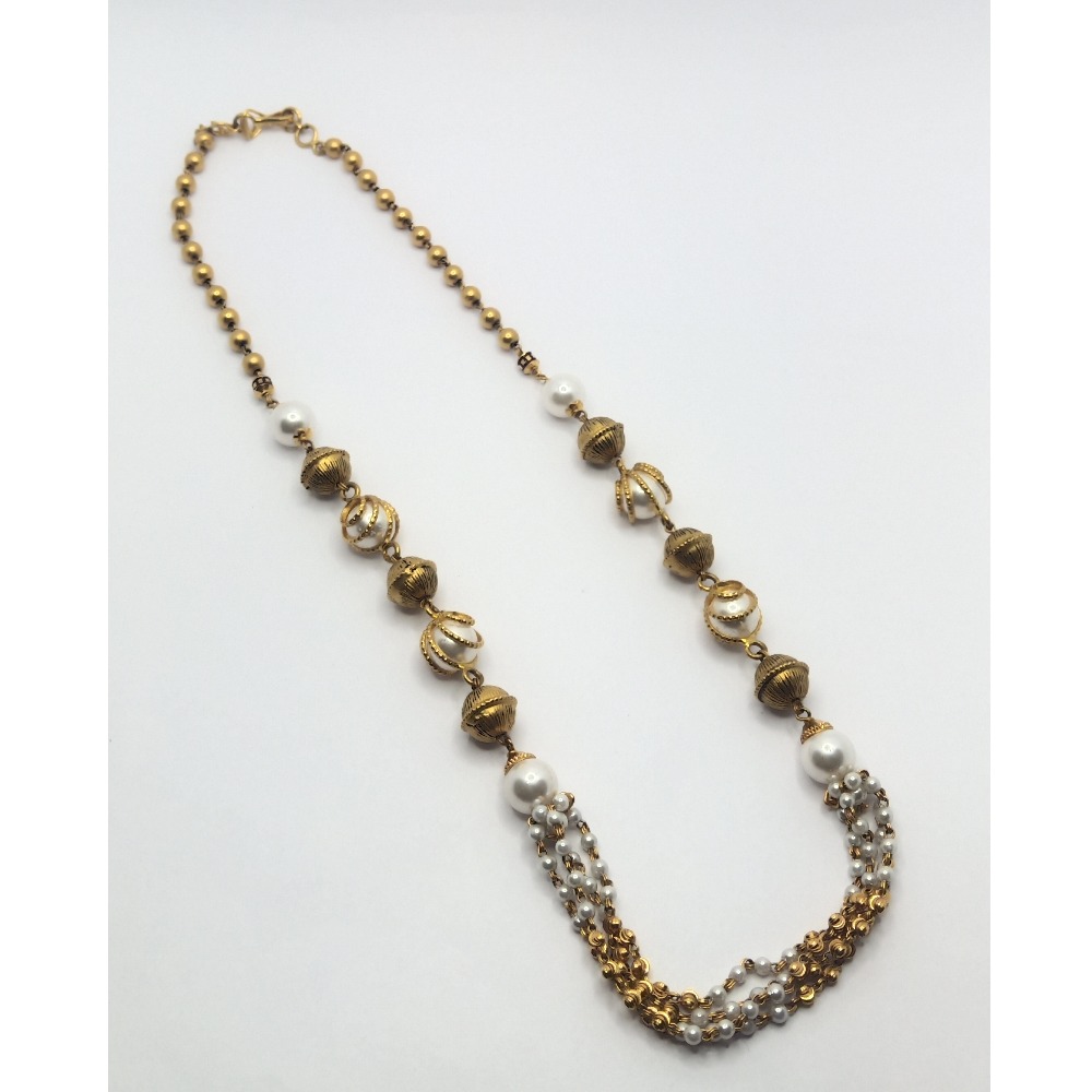 916 gold antique beads mala