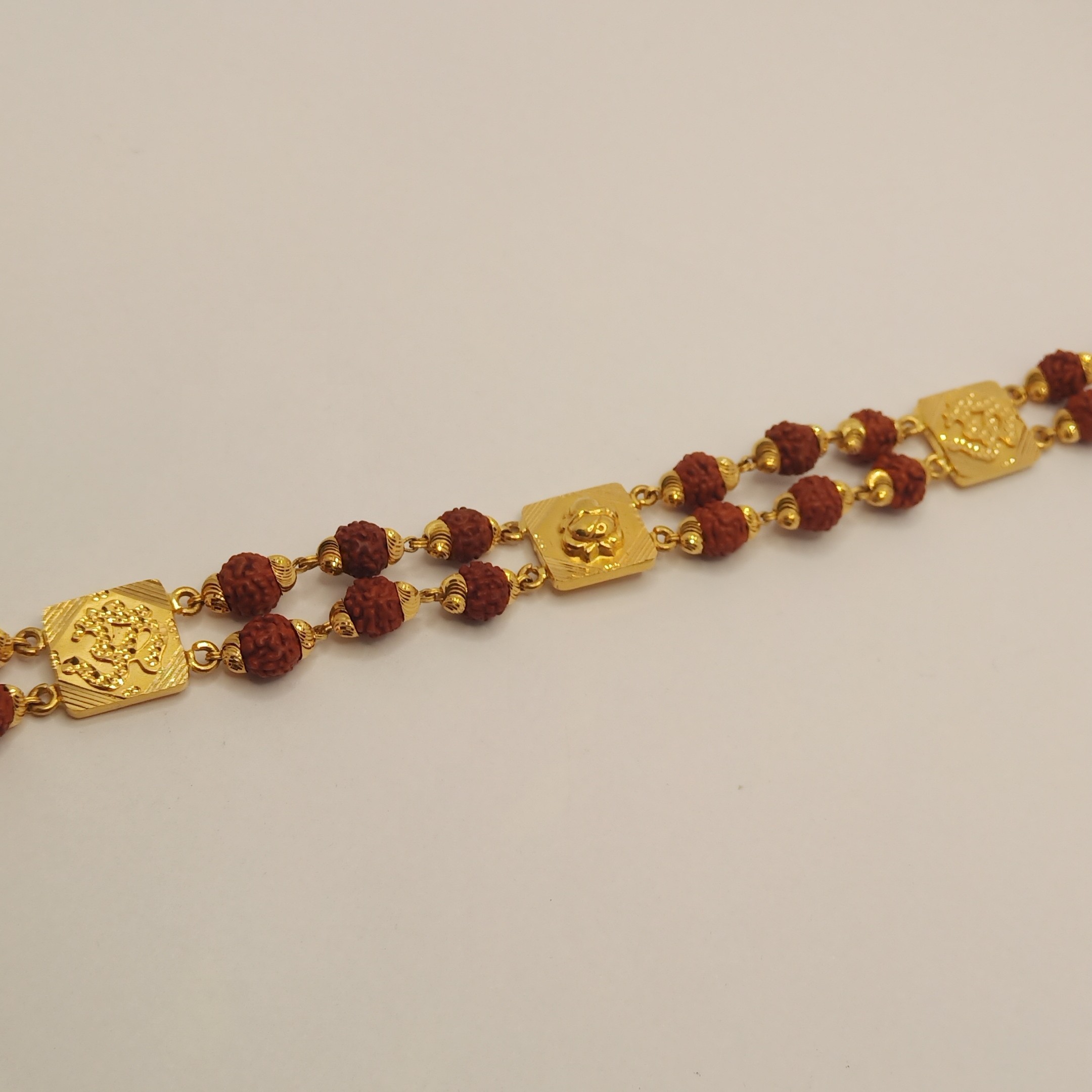 916 Gold Double Line Rudraksh Bracelet