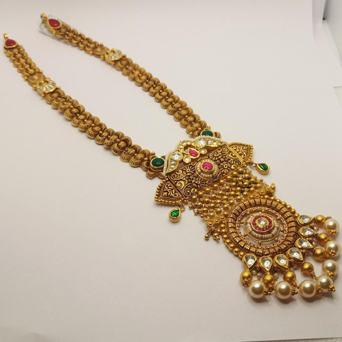 22k gold antique long necklace set