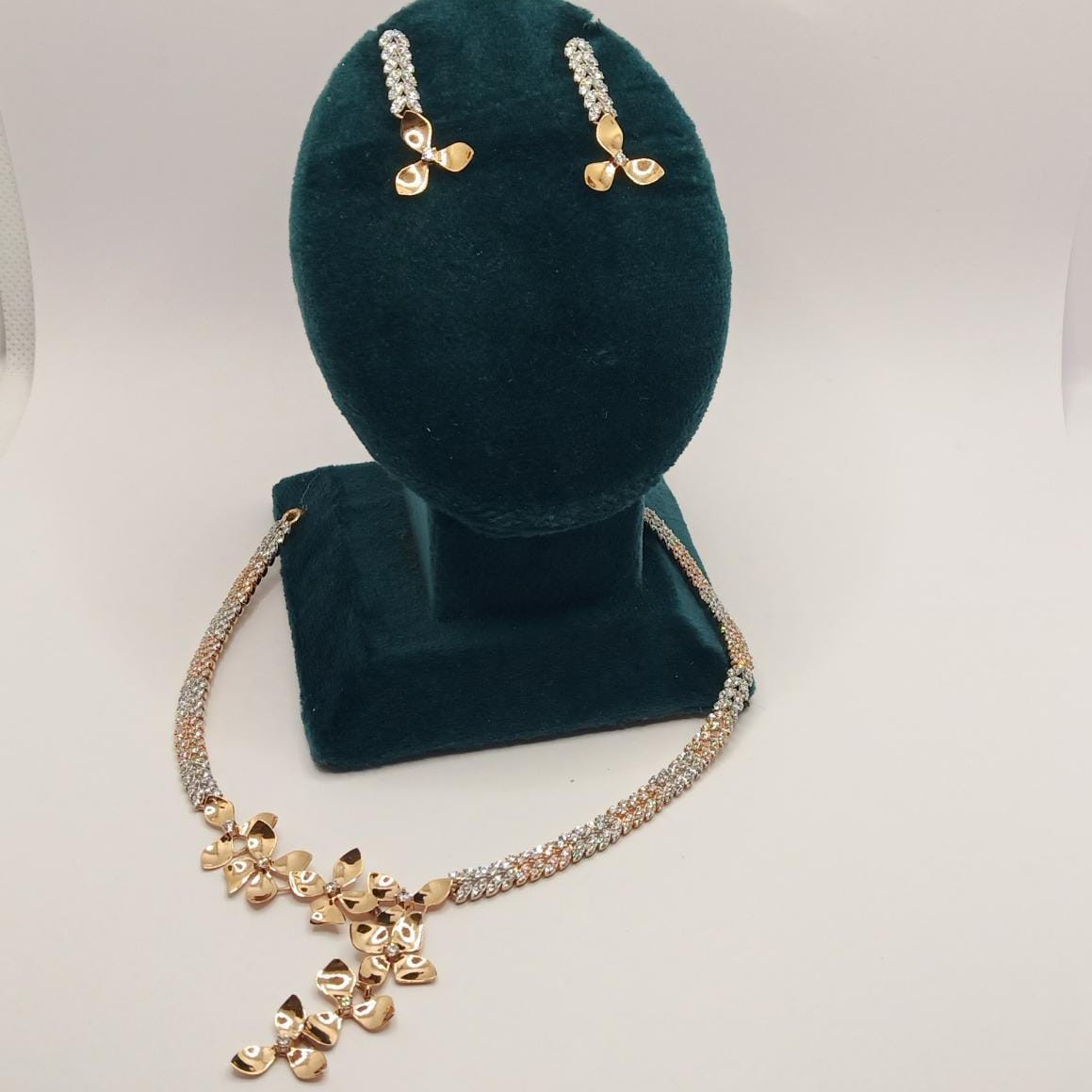 18K Rose Gold Delicate Necklace Set