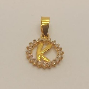22k gold Name "K" Pendant