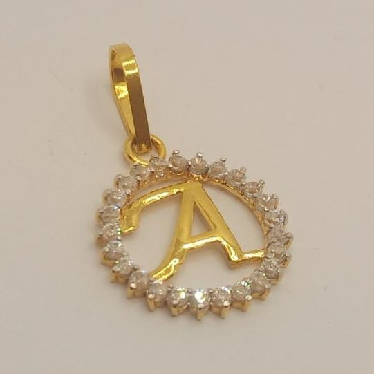 22k gold Name "A" Pendant