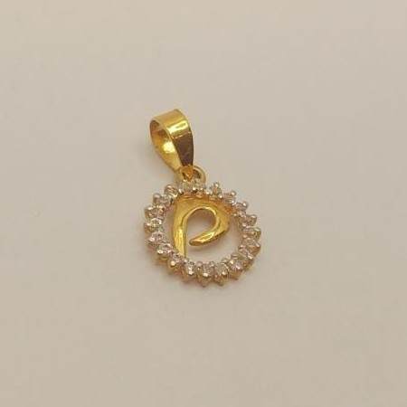 22k gold Name "R" Pendant