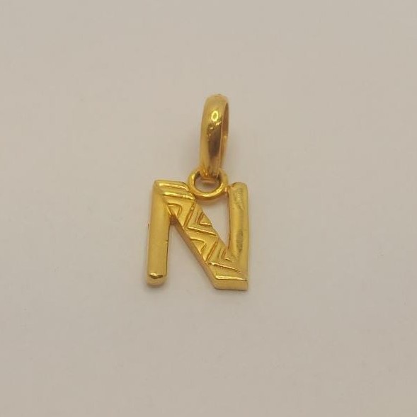 22k gold Name letter "N" pendant