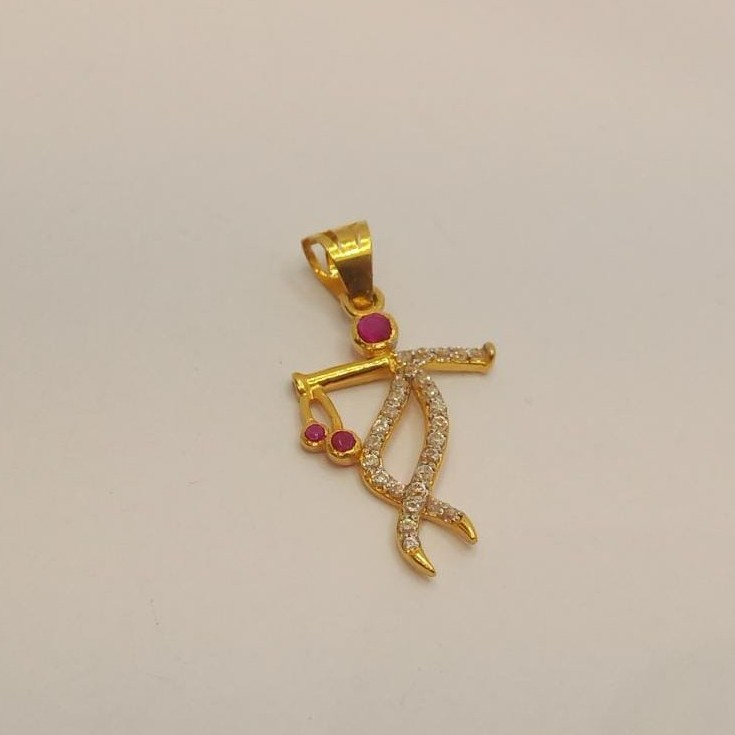 22k gold shreekrishna pendant