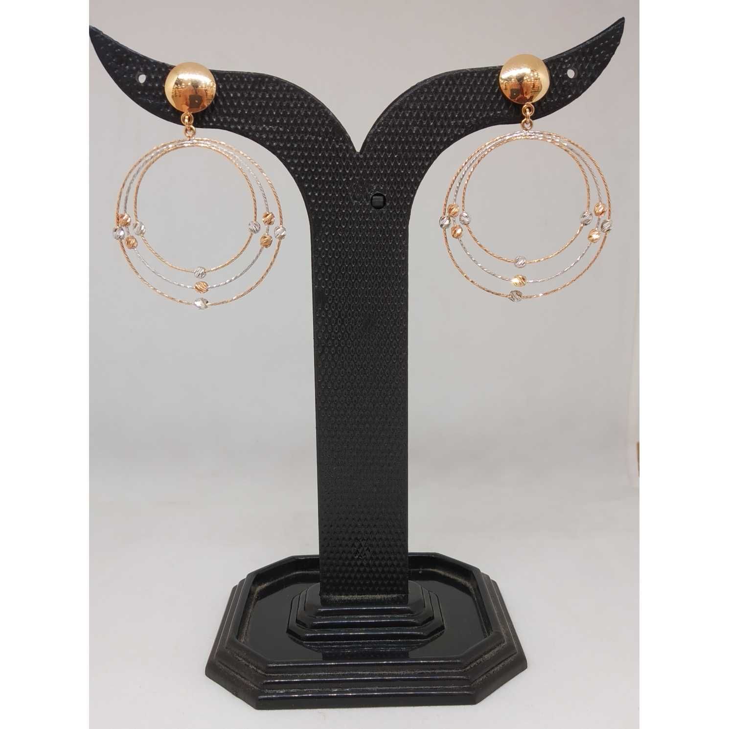 18 KT ROSE GOLD ROUND DESIGNED EARRING