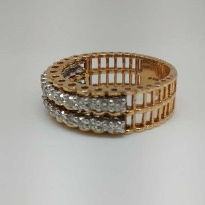 Real diamond rose gold Band Designed ladies ring