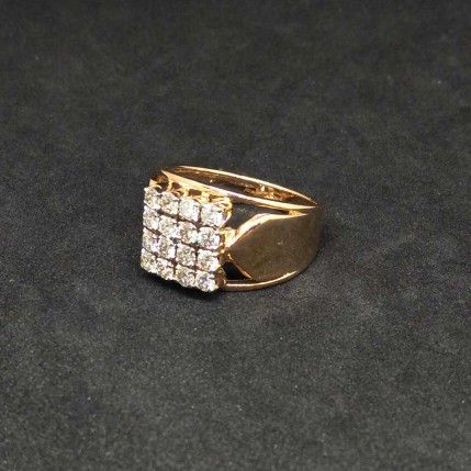 Real Diamond Rose Gold Branded Gents Ring