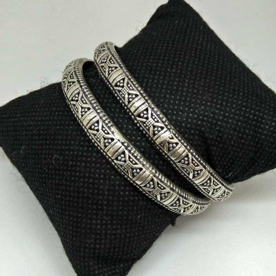 925 Sterling Silver Oxides Designed Bangle