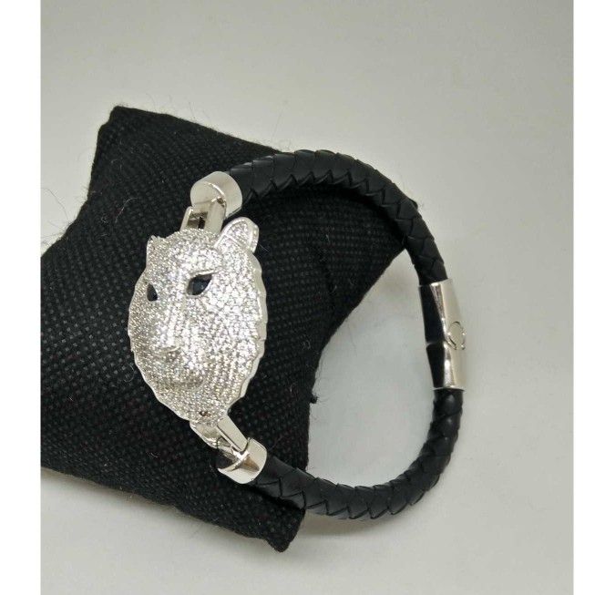 925 Sterling Silver DESIGNER DIAMOND FACED GENT'S BRACELET