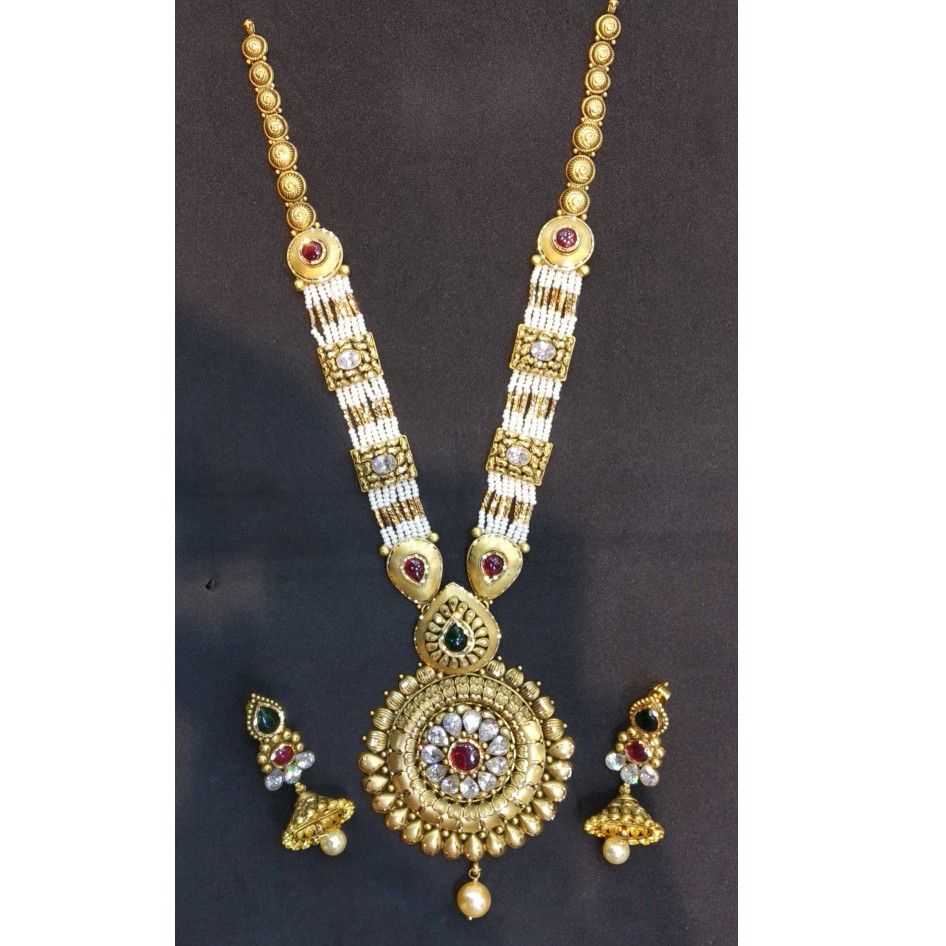 22 kt gold jodhpuri bridal antique set