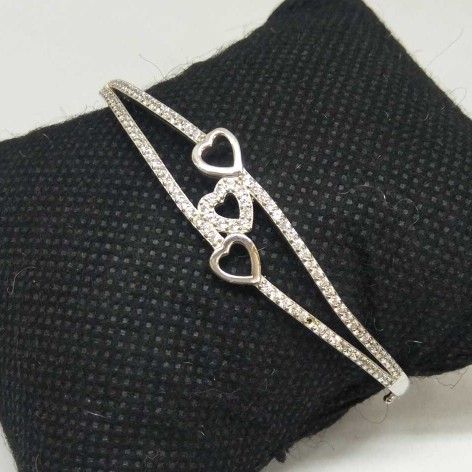 925 Sterling Silver AD Diamond Designed Ladies Bracelet