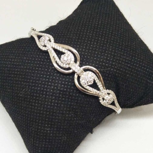 925 Sterling Silver AD Diamond Ladies Bracelet