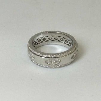 925 Sterling Silver AD Diamond Gents Band