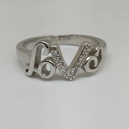 925 Sterling Silver Love Designer Ladies Ring