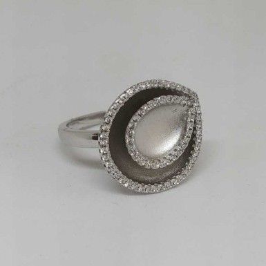 925 Sterling Silver Fancy Diamond Ladies Ring