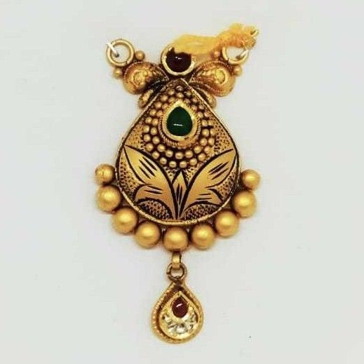 22 KT Gold Oxidised Designer Pendant