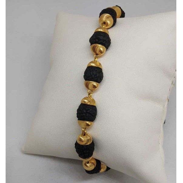 22 kt gold rudraksha bracelet