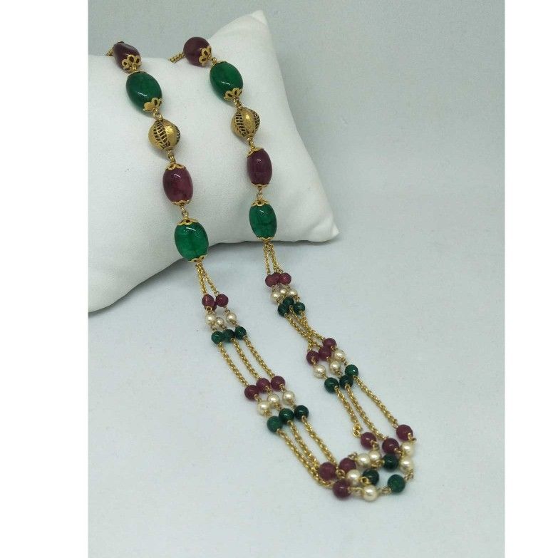 22 kt gold moti mala