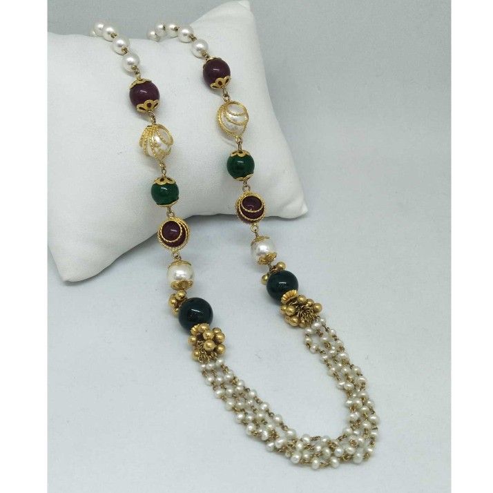 22 kt gold moti mala