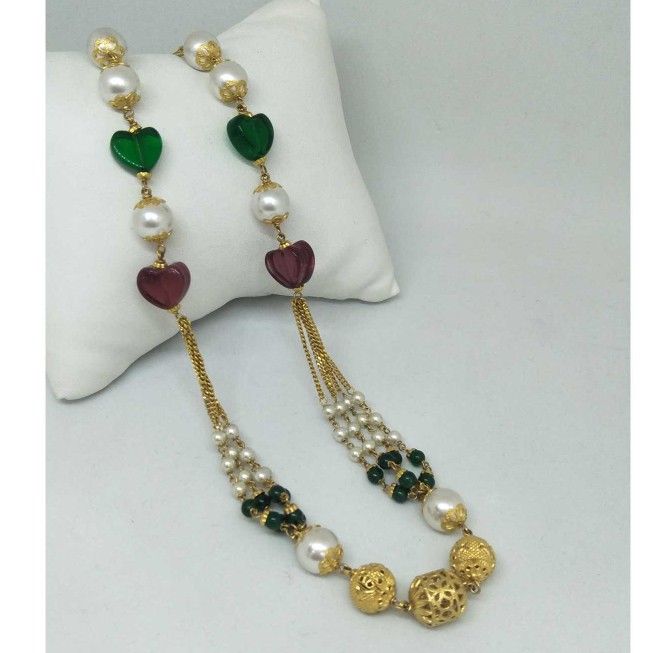22 kt gold moti mala