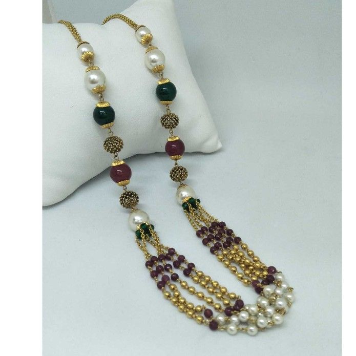 22 kt gold moti mala