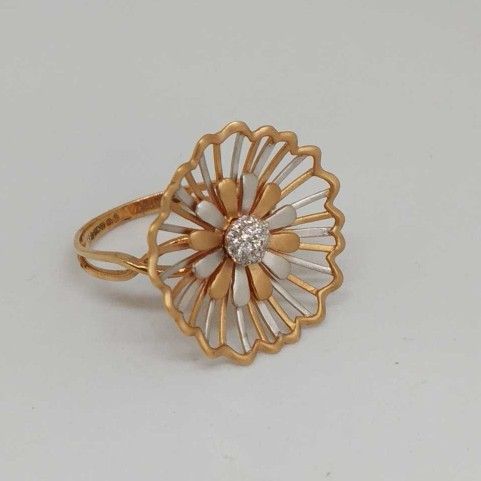 18 kt rose gold ladies branded ring
