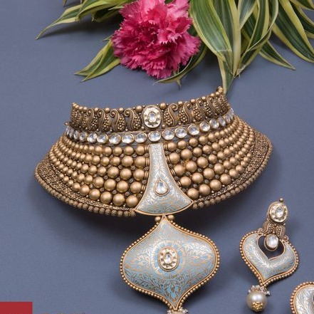 har set Kundan Chokar Set 916 Bridal Set Rajputi Gold