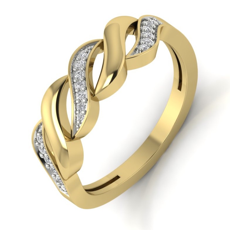 18KT Yellow Gold Natural Marry Diamonds Engagement Ring