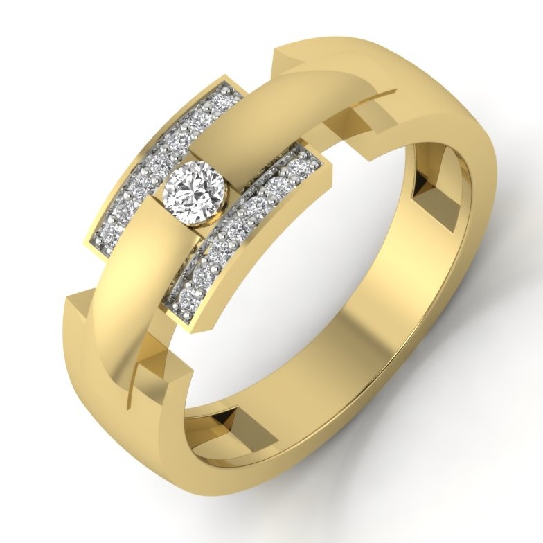 18KT Yellow Gold Calla Diamond Engagement Ring