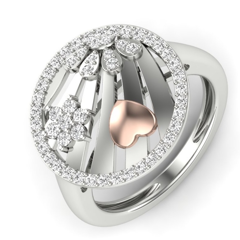 18KT White Gold Aster Diamond Ring