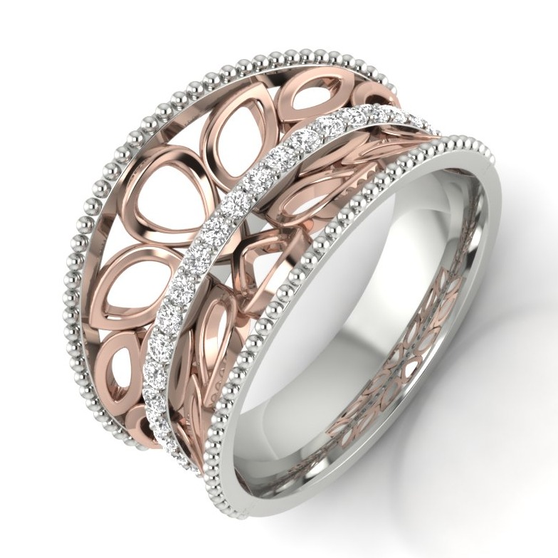 18KT Handmade White Gold Yamini Diamond Ring