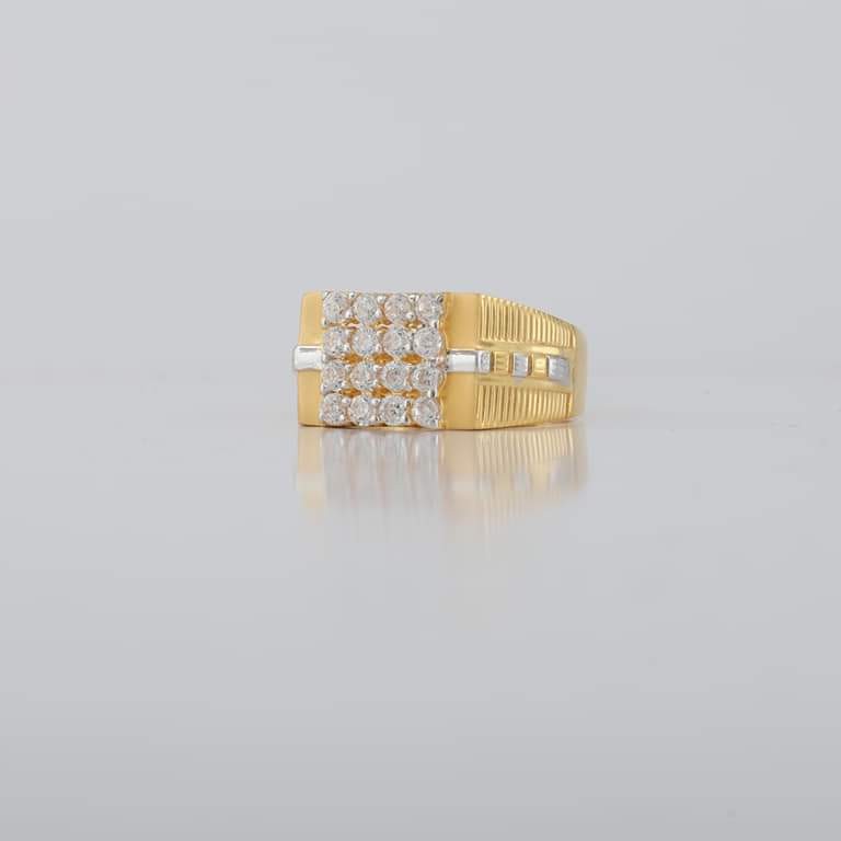 22 kt gold cz stone men's ring