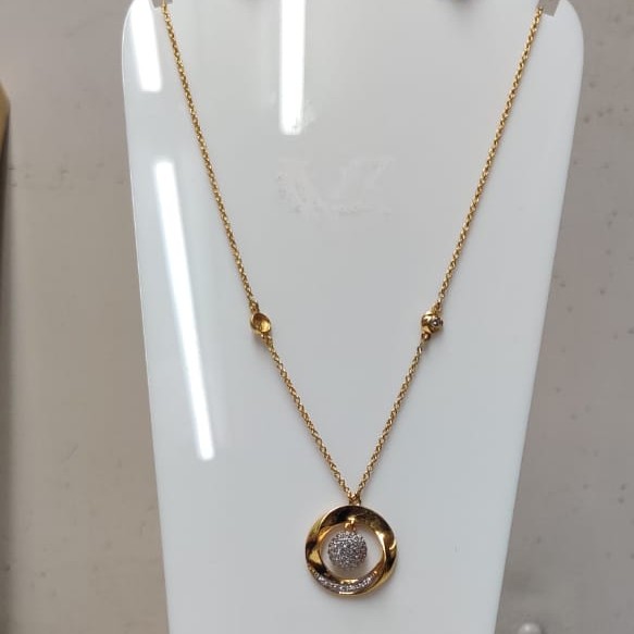 22kt gold casting fancy pendant-chain