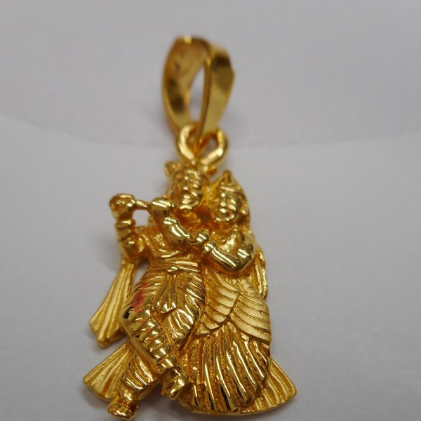 22 kt gold casting Lord radha-krishna pendent