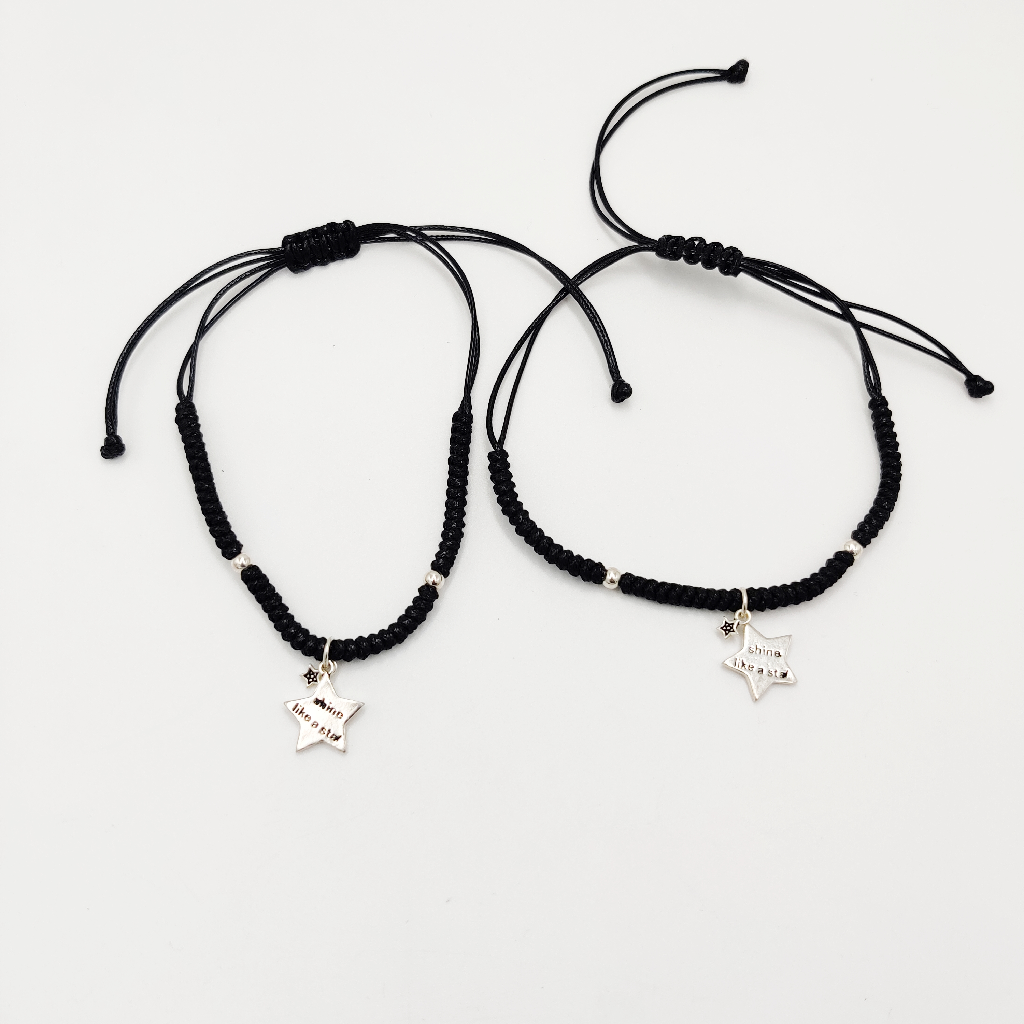 925 Sterling Silver Black Thread Anklets