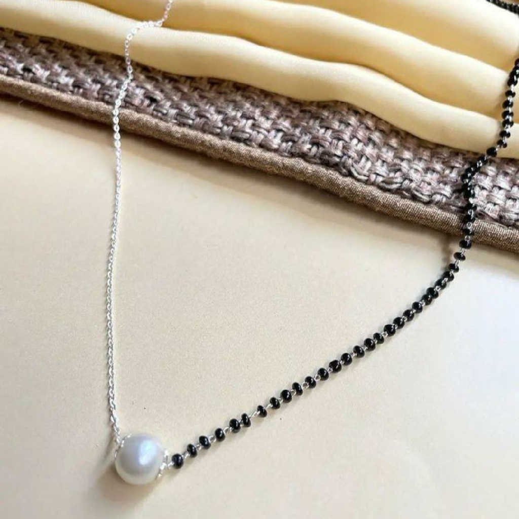 Pure 925 Silver Designer Pearl Mangalsutra