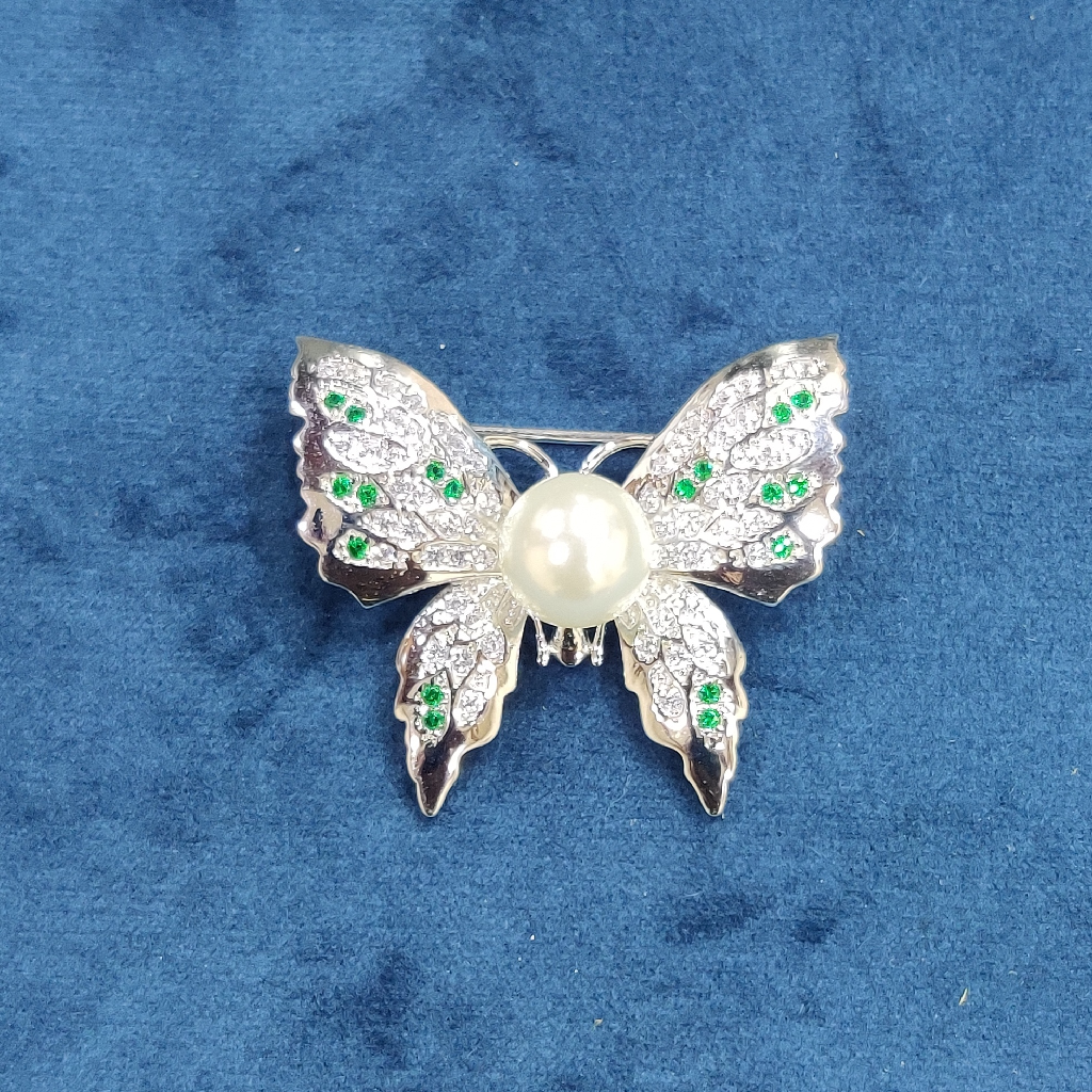 925 Sterling Silver Butterfly Shape Brooch